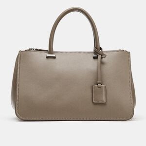 Zara Elegant Beige Satchel Bag
